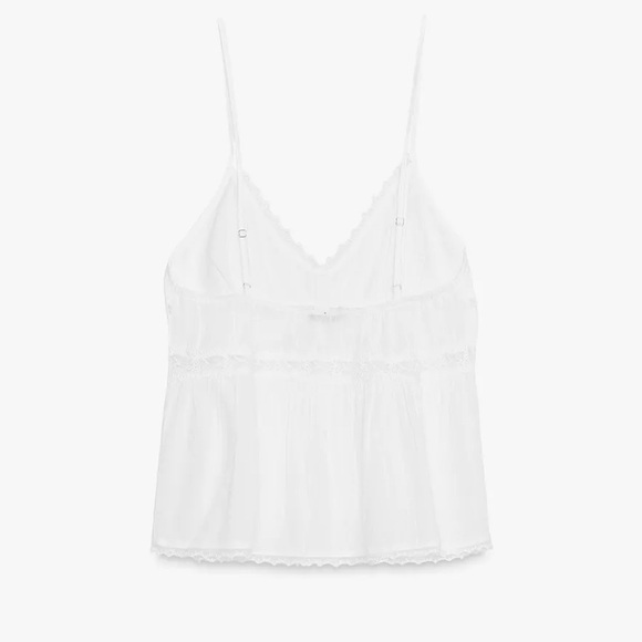 Zara Cinched waist top white lace summer - Picture 4 of 10